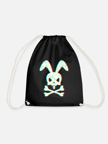 Totenkopf Hase Kaninchen Gangster Sign Skelett - Turnbeutel - Schwarz