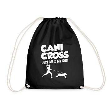 Dog Sports Running with Dog Running Saying Runner - Drawstring Bag - black - Front