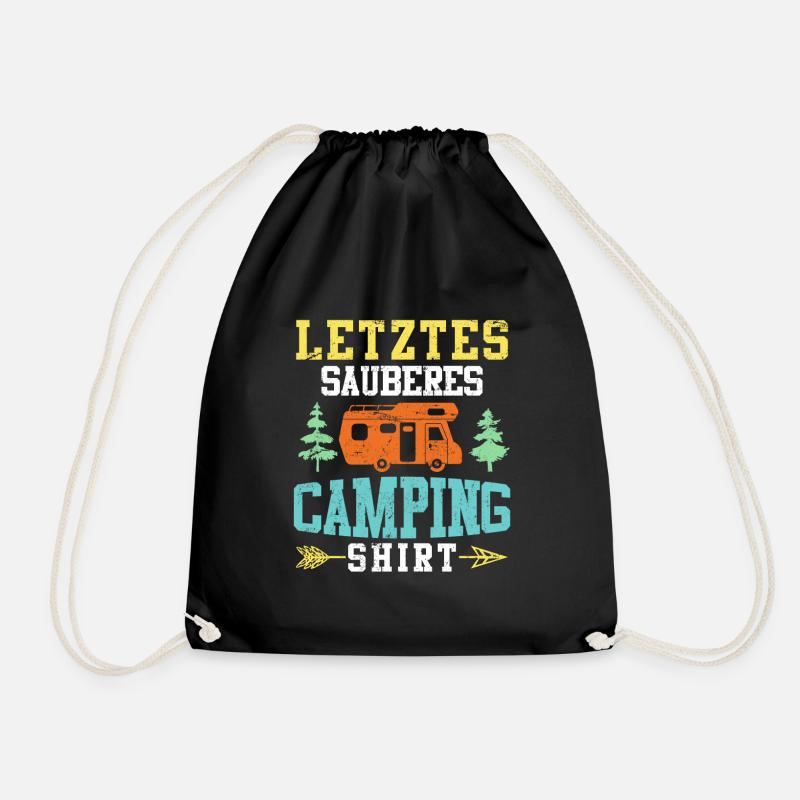Letztes sauberes Campingshirt Camper Geschenk - Turnbeutel - Schwarz