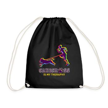 Canicross is my Therapy Zughund Sports Gift - Drawstring Bag - black - Front