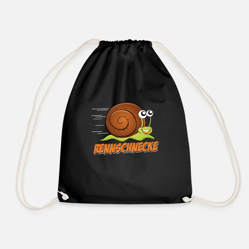Marathon Halbmarathon Geschenk Rennschnecke - Turnbeutel - Schwarz