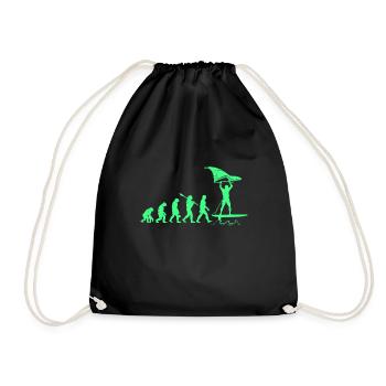 Wing Foil Evolution Monkey Human Foiler Development - Drawstring Bag - black - Front