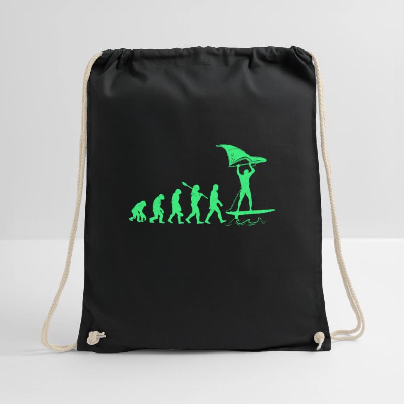 Wing Foil Evolution Monkey Human Foiler Development Drawstring Bag