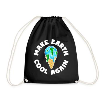 Schmelzende Erde Eiscreme Make Earth Cool Again - Turnbeutel - Schwarz - Vorne