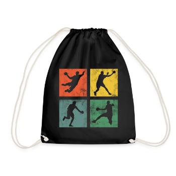 Handball Handball Player Handball Player Vintage - Drawstring Bag - black - Front