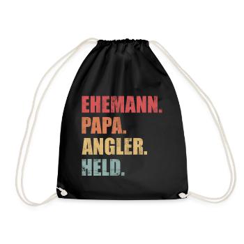 Ehemann Papa Angler Held Angeln Vatertag Vintage - Turnbeutel - Schwarz - Vorne