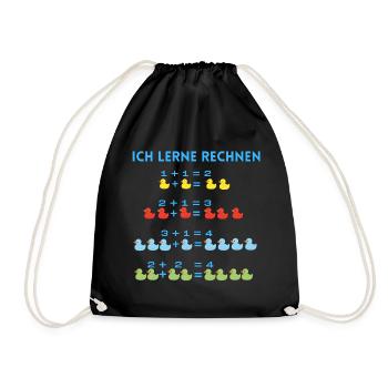 ich lerne rechnen - Turnbeutel - Schwarz - Vorne