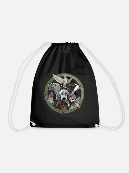 setter and woodcocks - Drawstring Bag - black
