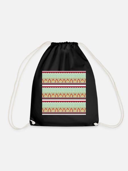 EGYPTIAN Pattern II - Drawstring Bag - black
