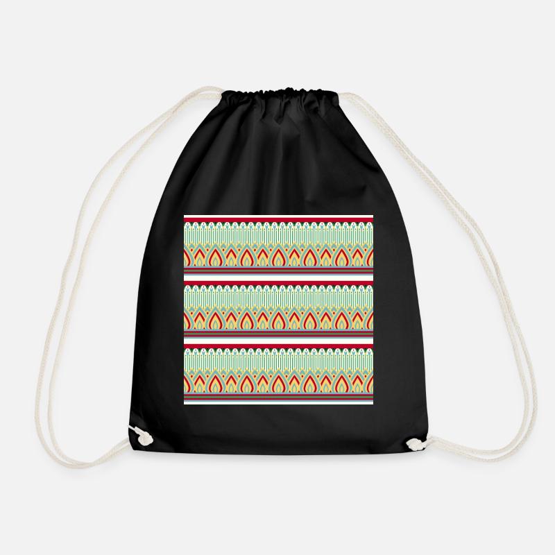 EGYPTIAN Pattern II - Drawstring Bag - black