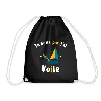 Je peux pas j ai Voile - Sac de sport léger - noir - Devant