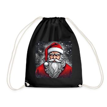 Grimmiger Weihnachtsmann - Turnbeutel - Schwarz - Vorne
