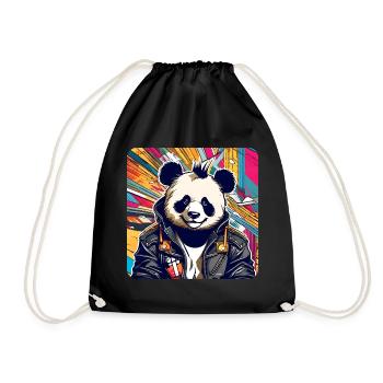 Cool Punk Panda Ours - Sac de sport léger - noir - Devant
