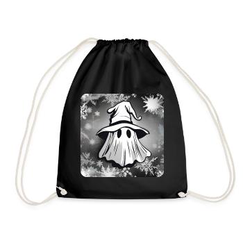 Mignon petit croque-mitaine avec de la neige - Sac de sport léger - noir - Devant
