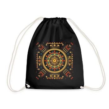 Mandala Vastu Yantra emblématique unique - Sac de sport léger - noir - Devant