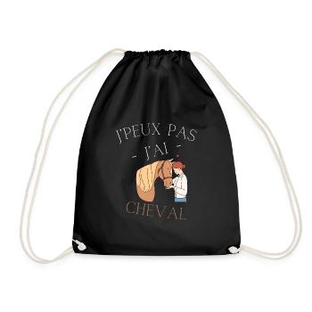 J'peux pas j'ai Cheval - Sac de sport léger - noir - Devant