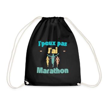 Ich kann keinen Marathon - Turnbeutel - Schwarz - Vorne