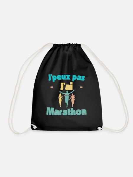 Ich kann keinen Marathon - Turnbeutel - Schwarz