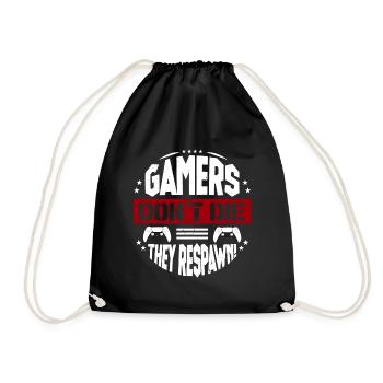 Gamers don't die they respawn - Drawstring Bag - black - Front