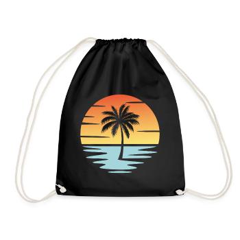 Plage Coucher de soleil - Sac de sport léger - noir - Devant