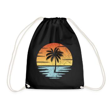 Plage Coucher de soleil - Sac de sport léger - noir - Devant