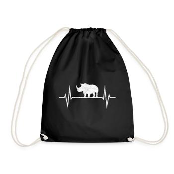 Rhino Rhinos Africa Safari Travel Gift - Drawstring Bag - black - Front