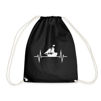 Ship ships sailing sailing ship sail gift - Drawstring Bag - black - Front