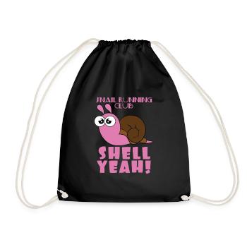 Snail Snail running club Snail shell Quick - Drawstring Bag - black - Front