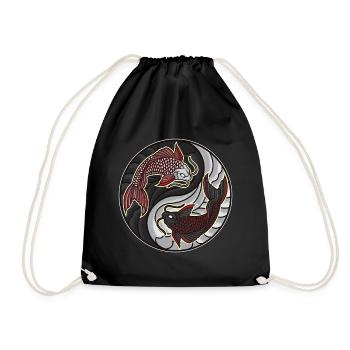 Koi Yin Yang | Aquarium de pêche - Sac de sport léger - noir - Devant