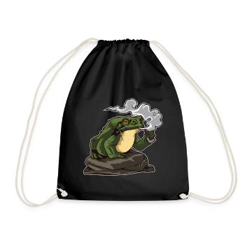Vaping Toad | Kröte Vape Vaper Frosch Chill Relax - Turnbeutel - Schwarz - Vorne