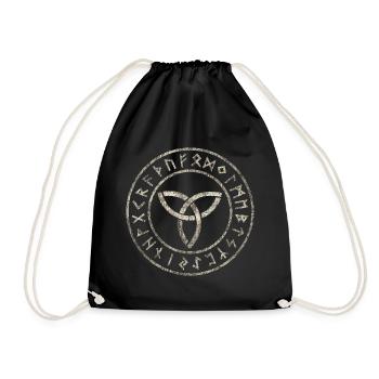 Runes Triquetra - Drawstring Bag - black - Front