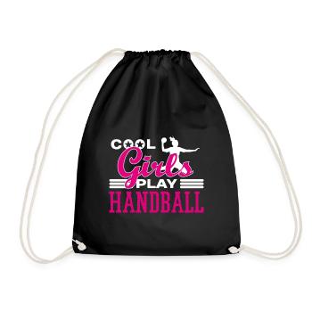 Handball Handballerin Handballspielerin Geschenk - Turnbeutel - Schwarz - Vorne
