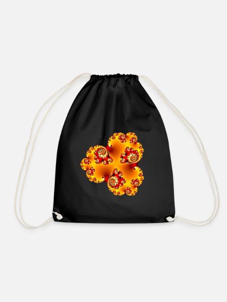 Fractal # 206_2 - Drawstring Bag - black