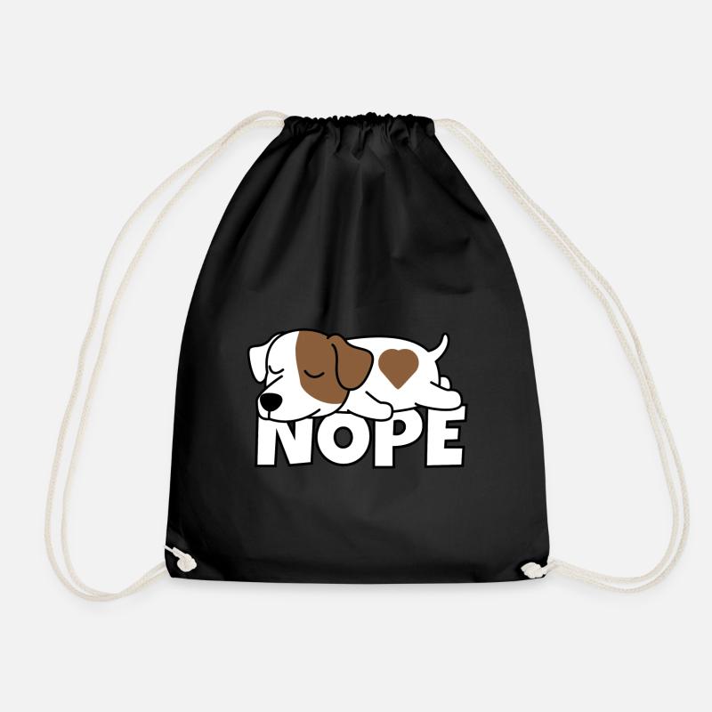 Jack Russell Terrier Nope - Drawstring Bag - black
