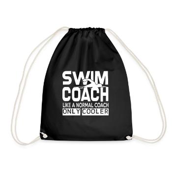 Schwimm - Shirt Tauchen Sport Coach Geschenk - Turnbeutel - Schwarz - Vorne