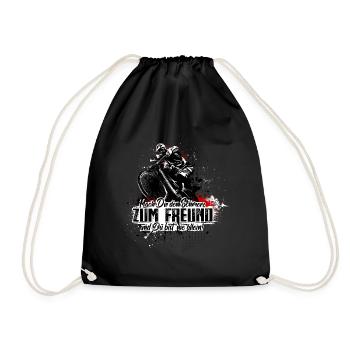 Mountain bikers - make pain a friend - Drawstring Bag - black - Front