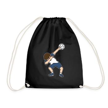 Handball player dab dabbing handball handball player - Drawstring Bag - black - Front