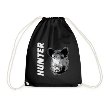 Wild Boar - Hunter - wild boar - hunter - Drawstring Bag - black - Front