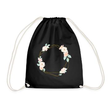 Fleurs géométriques personnalisables - Sac de sport léger - noir - Devant