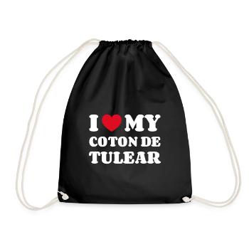 J'aime mon coton de tuléar - Sac de sport léger - noir - Devant