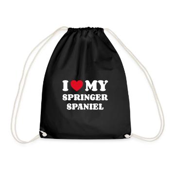 J'adore mon épagneul springer - Sac de sport léger - noir - Devant