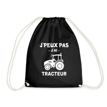 j'peux pas j'ai tracteur - Sac de sport léger - noir - Devant
