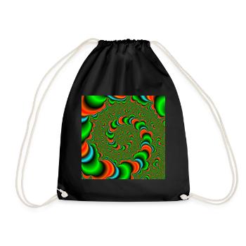 Fractal # 209 - Drawstring Bag - black - Front