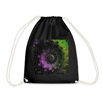Fractal # 65_2 Amount of Mandelbrot - Drawstring Bag - black - Front