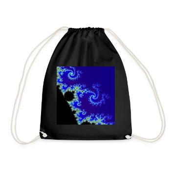 Fractal #205 - Drawstring Bag - black - Front