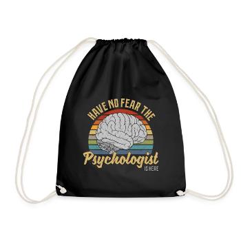 Psychologist Funny Sayings Retro Vintage Look - Drawstring Bag - black - Front