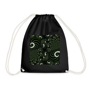 Fractal #63 - Drawstring Bag - black - Front