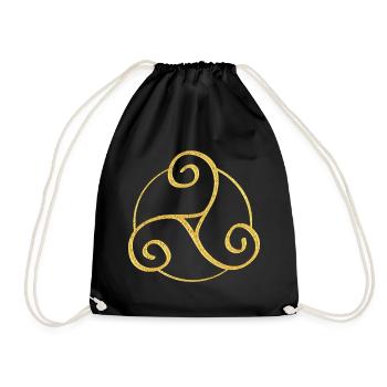 Triskele - Celtic Symbol 3 - Drawstring Bag - black - Front