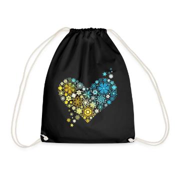 Ukraine Flowers Heart Peace Freedom Spring - Drawstring Bag - black - Front