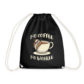 Pas de café Pas de paresseux workee - Sac de sport léger - noir - Devant